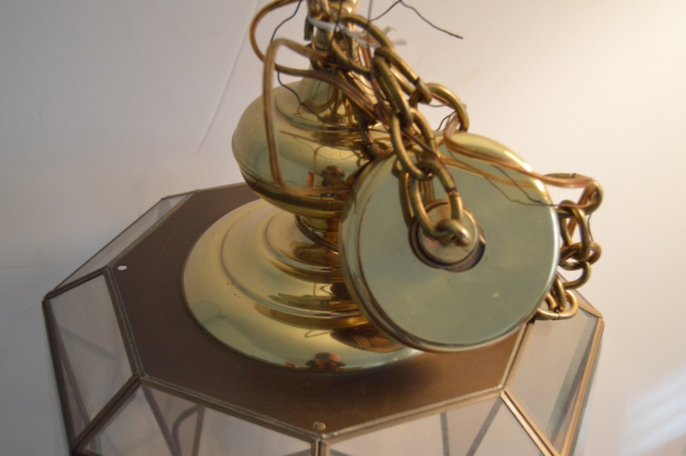 Brass and Glass Chandelier