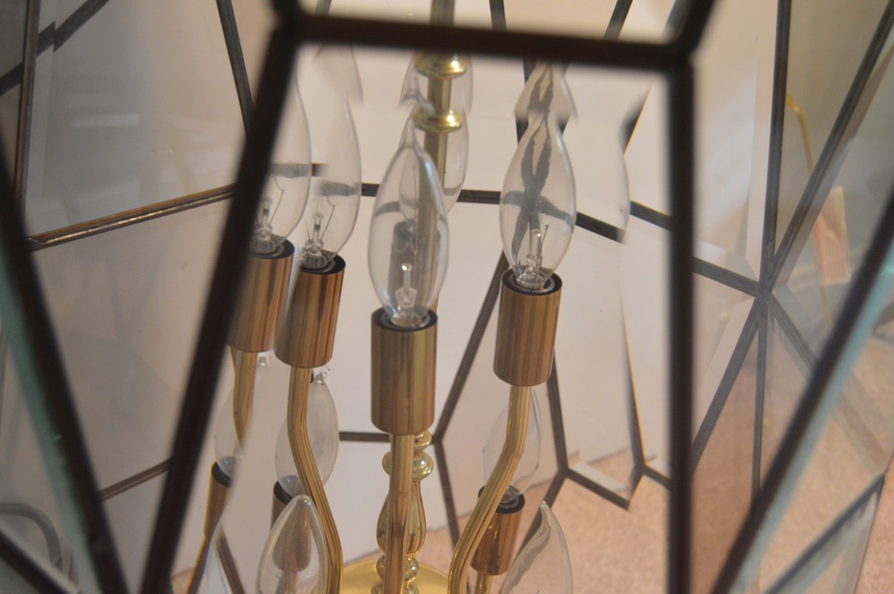 Brass and Glass Chandelier