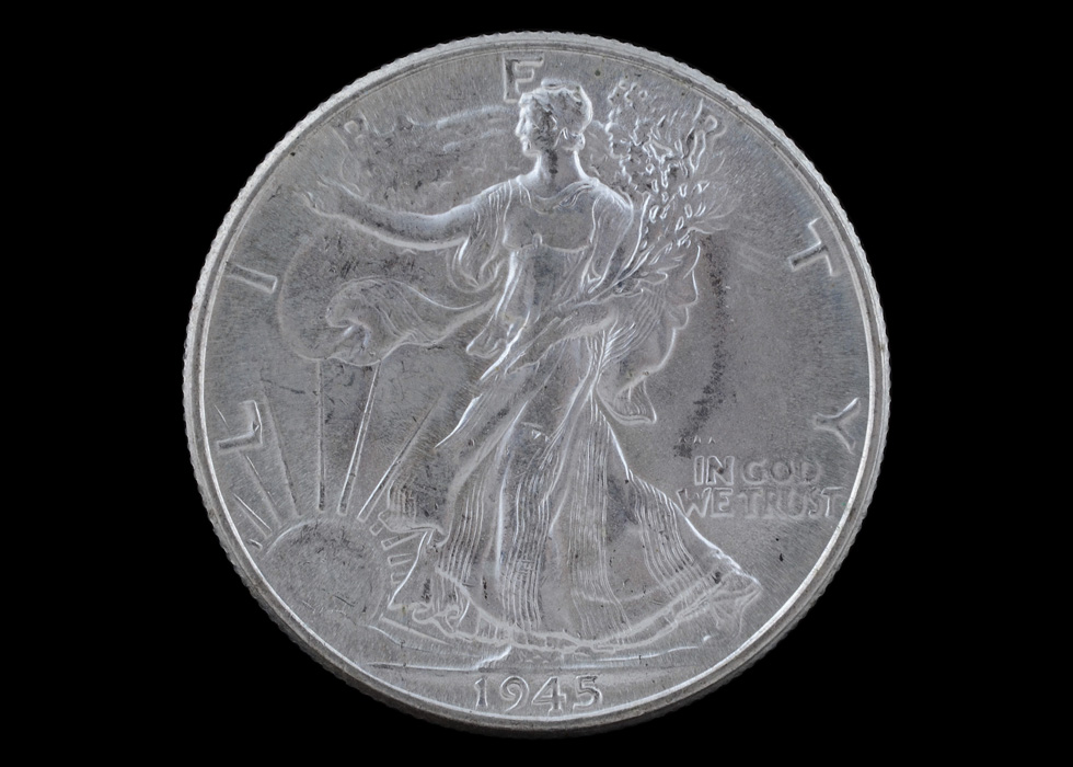 1945  Walking Liberty Silver Half Dollar