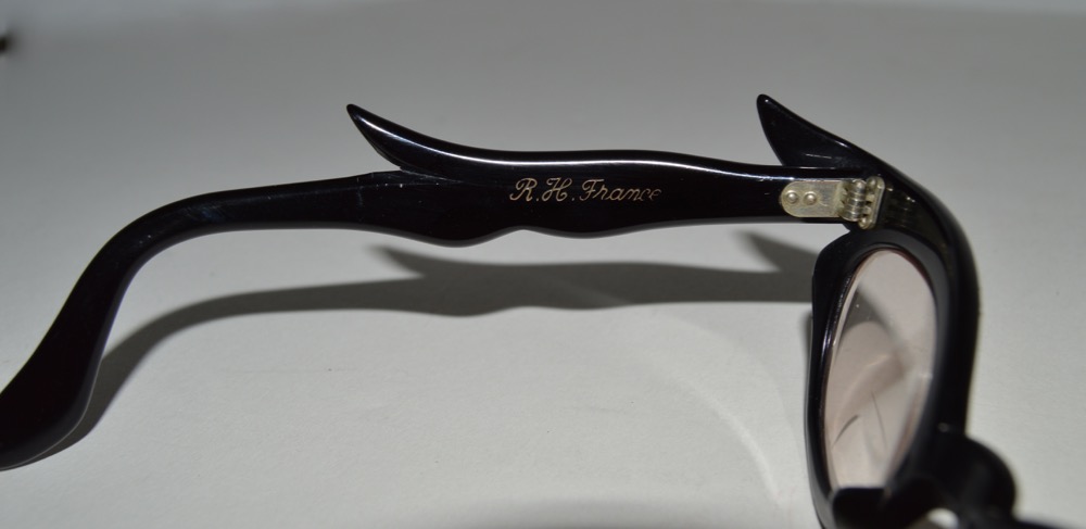 Vintage Cat Eye Glasses Black with Multi-Colored Rhinestones