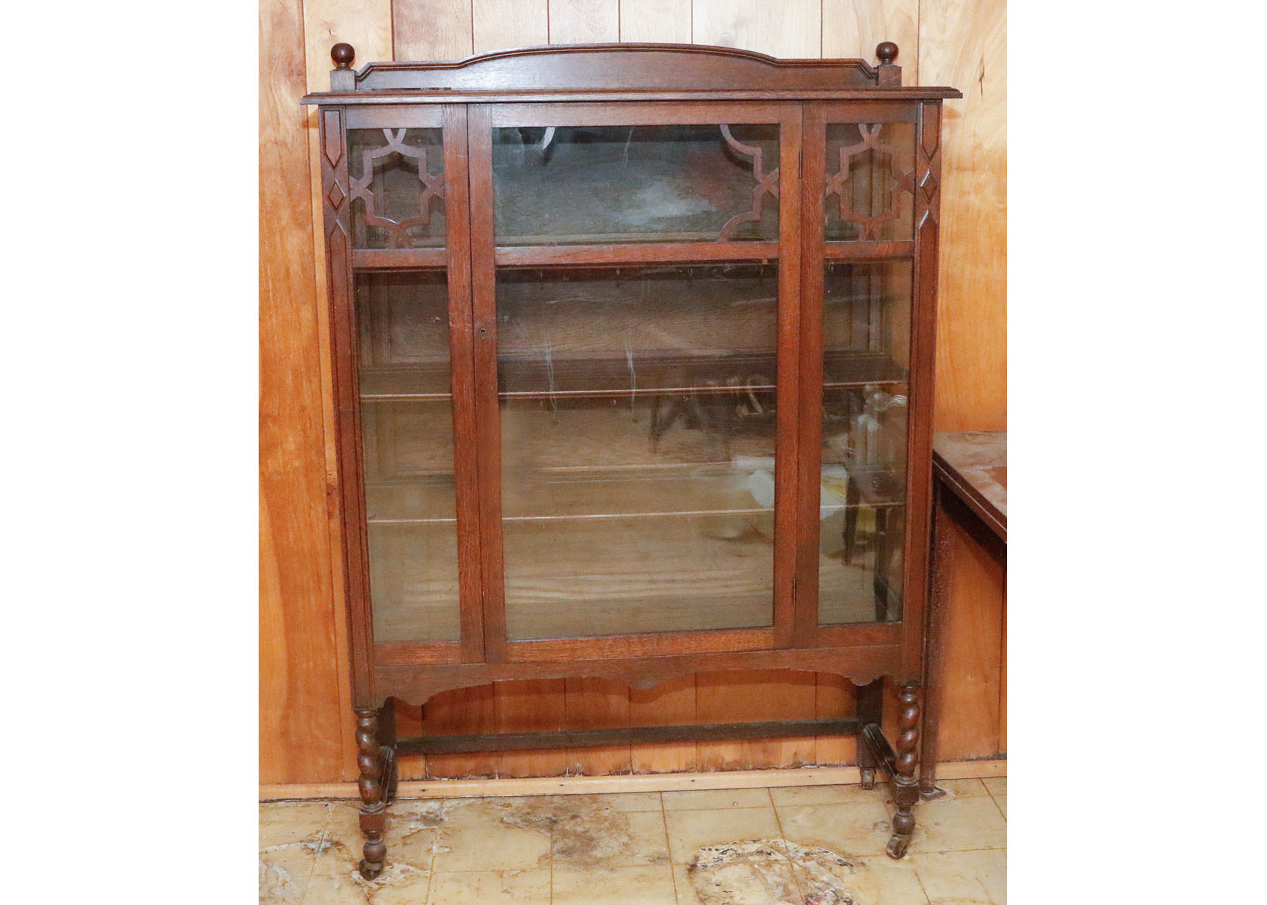 Late Victorian Oak Display Cabinet