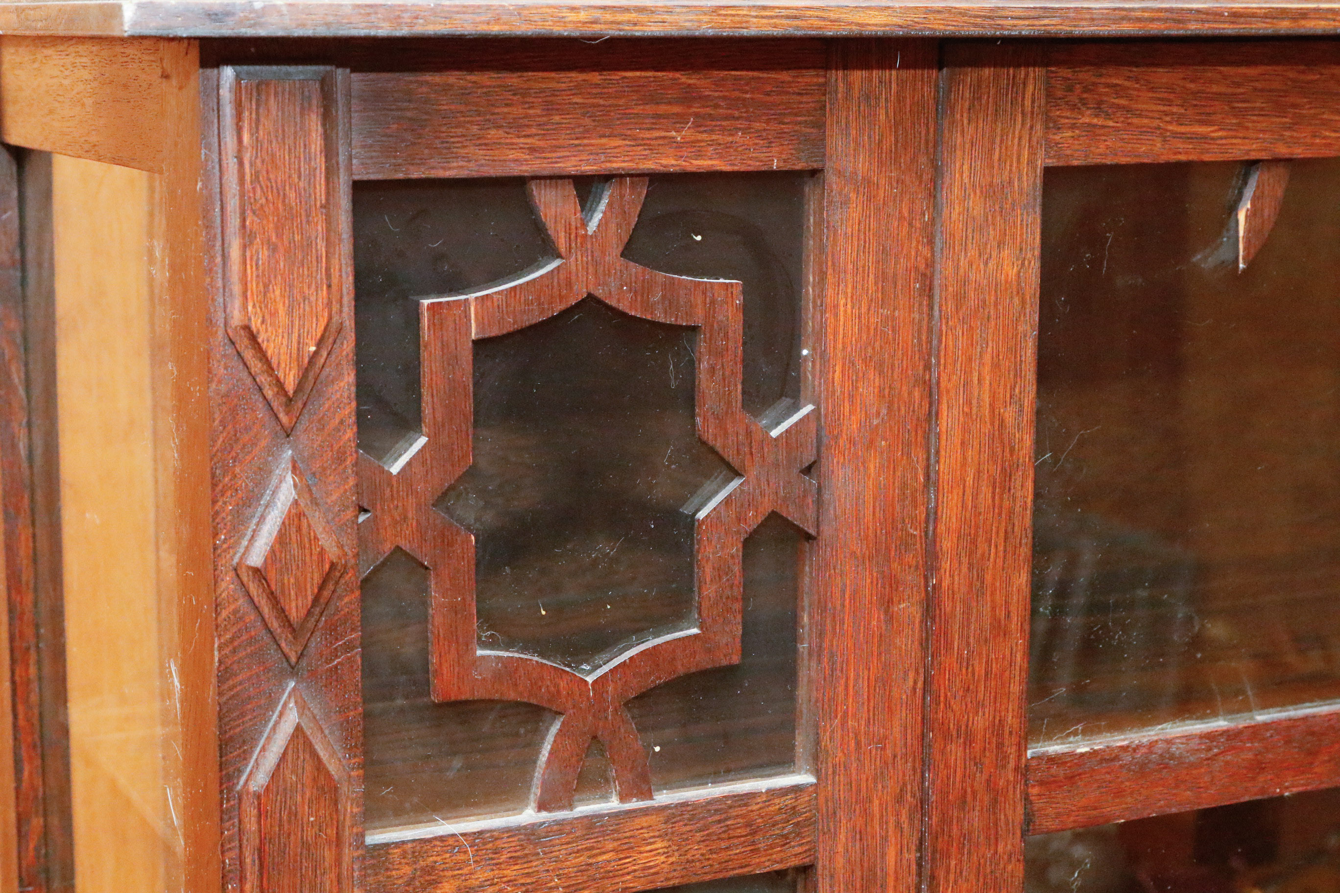 Late Victorian Oak Display Cabinet