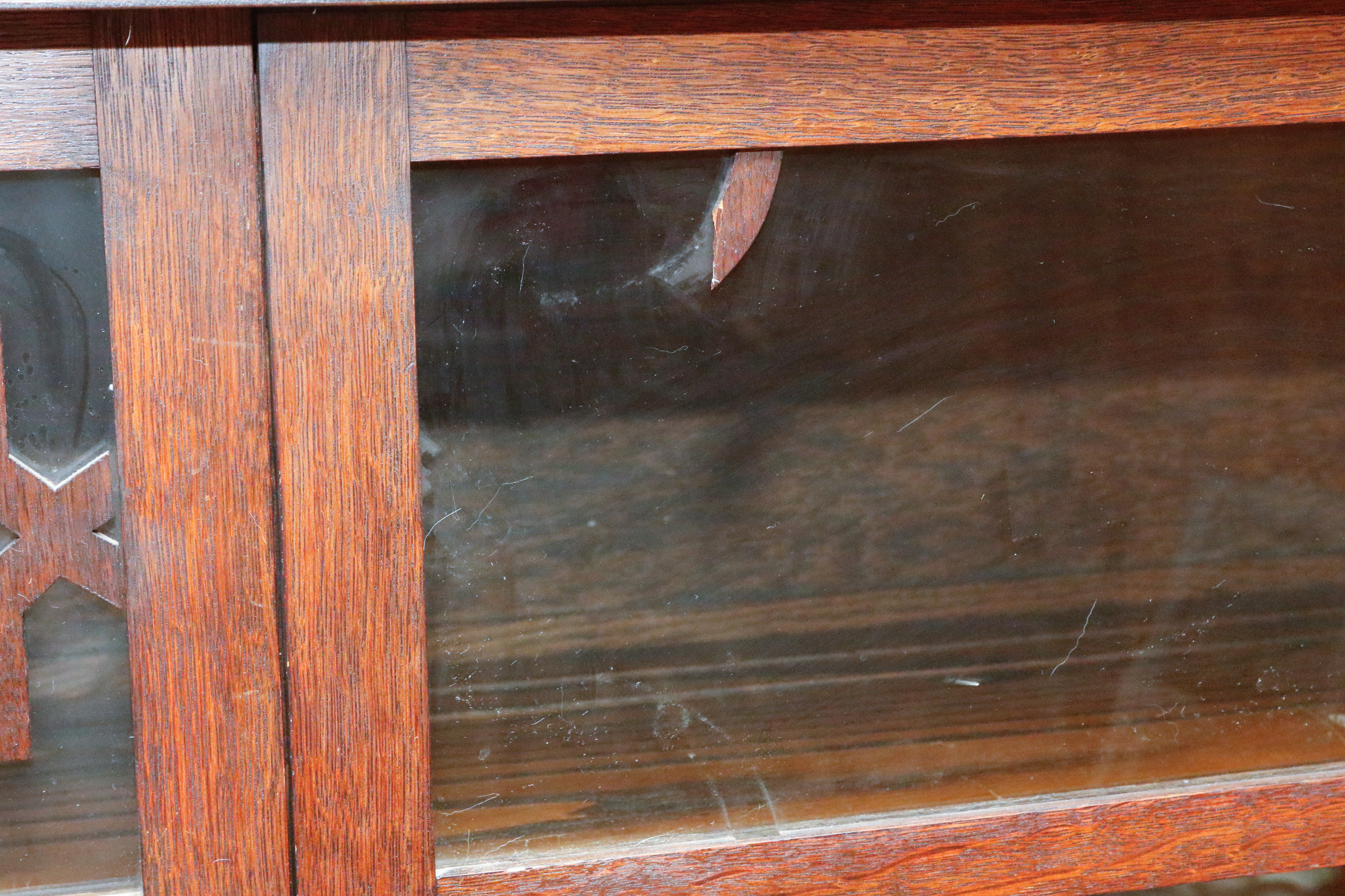 Late Victorian Oak Display Cabinet