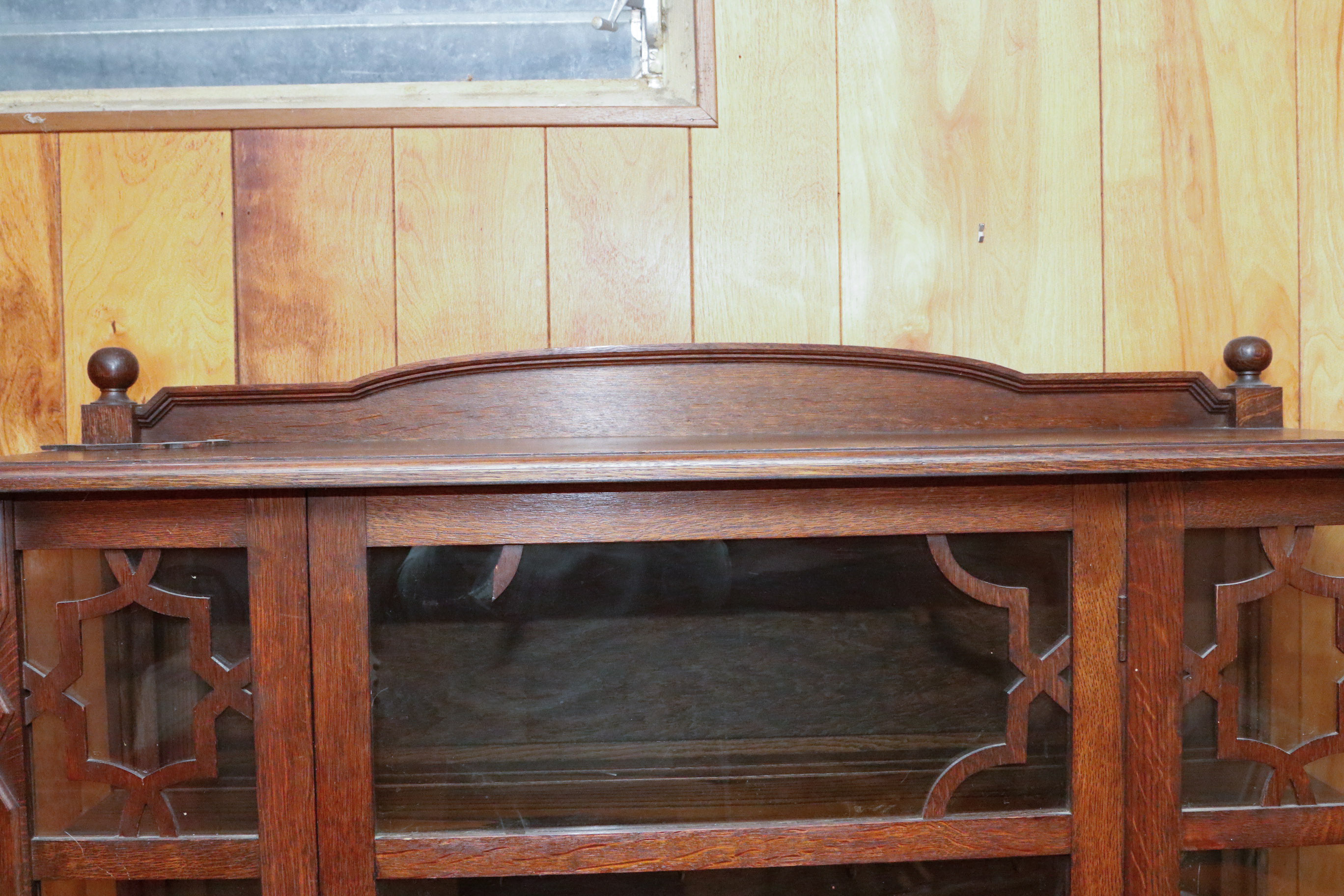 Late Victorian Oak Display Cabinet
