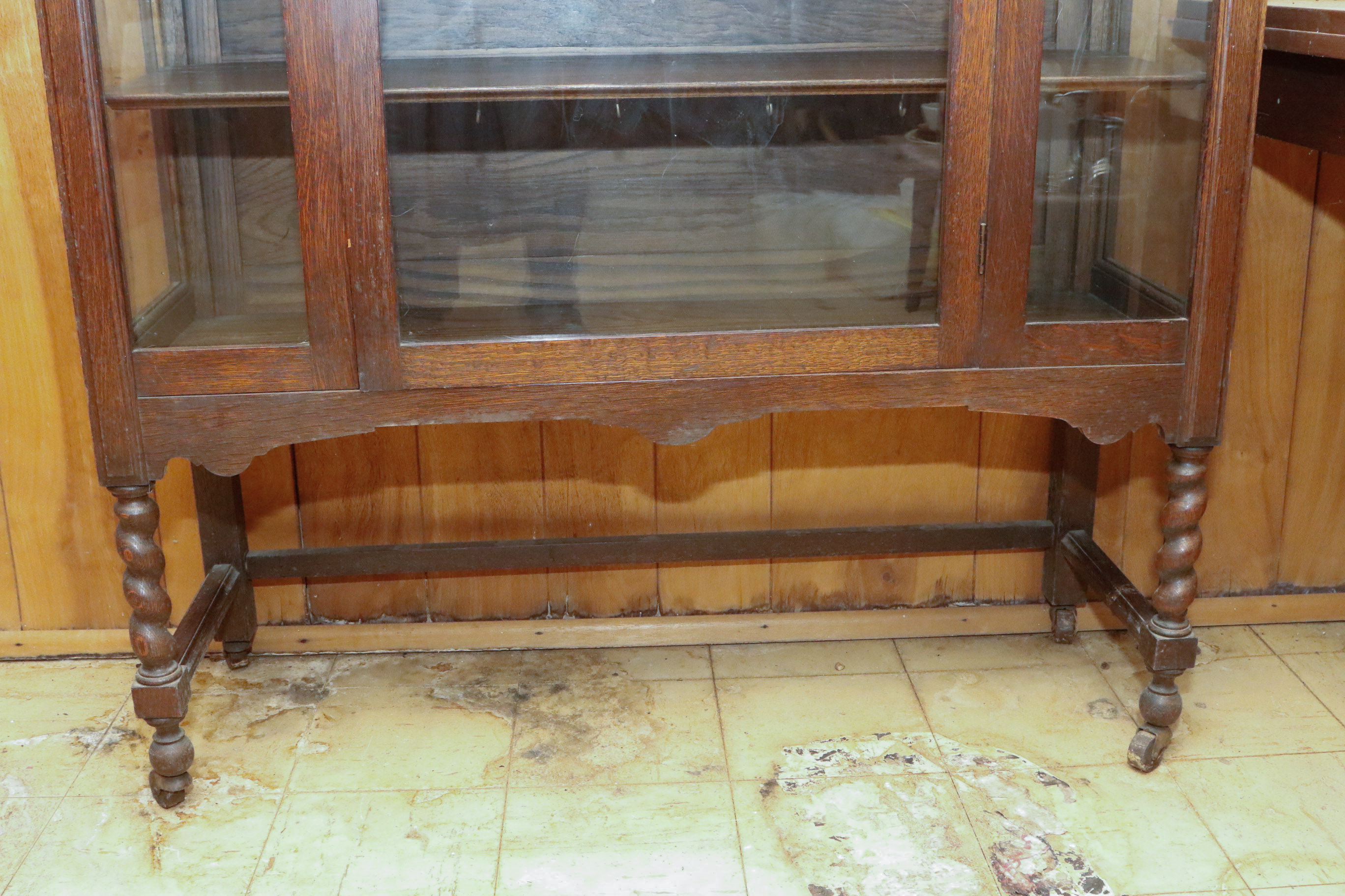 Late Victorian Oak Display Cabinet