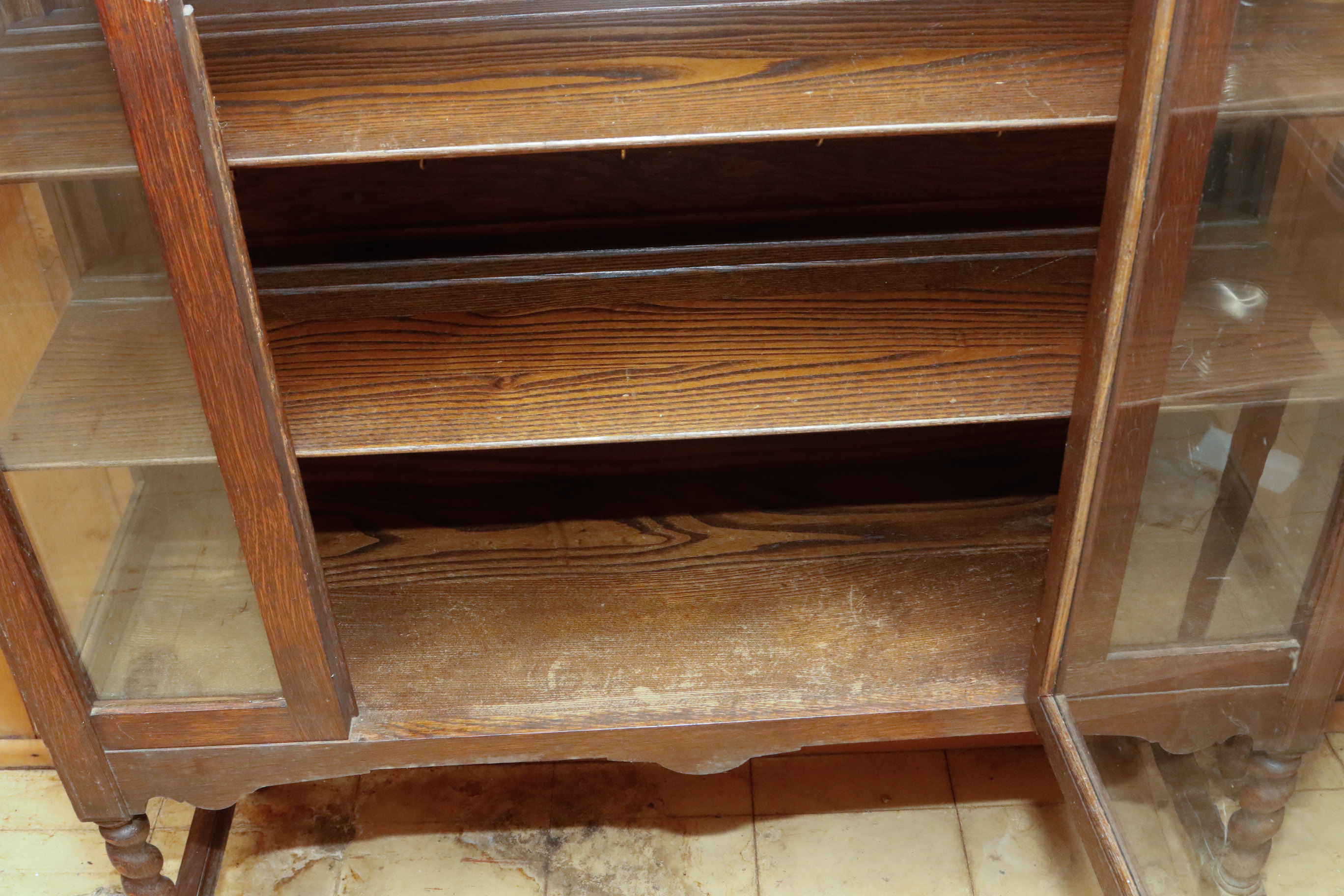 Late Victorian Oak Display Cabinet