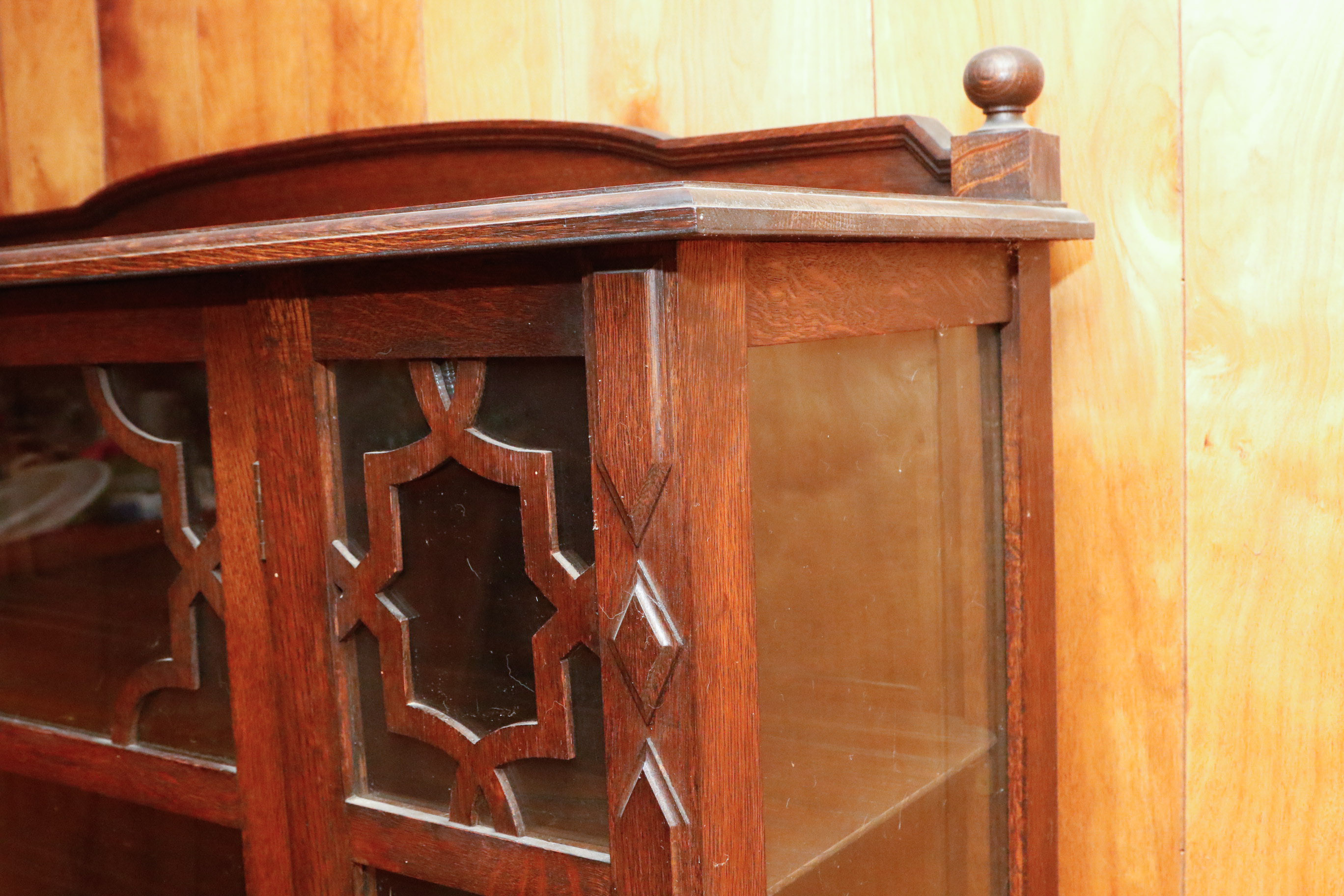 Late Victorian Oak Display Cabinet