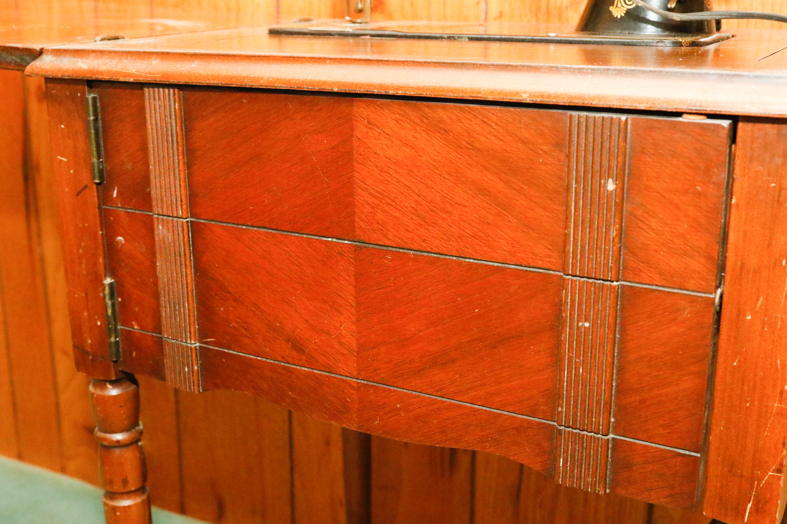 1920s White Rotary Sewing Machine Cabinet