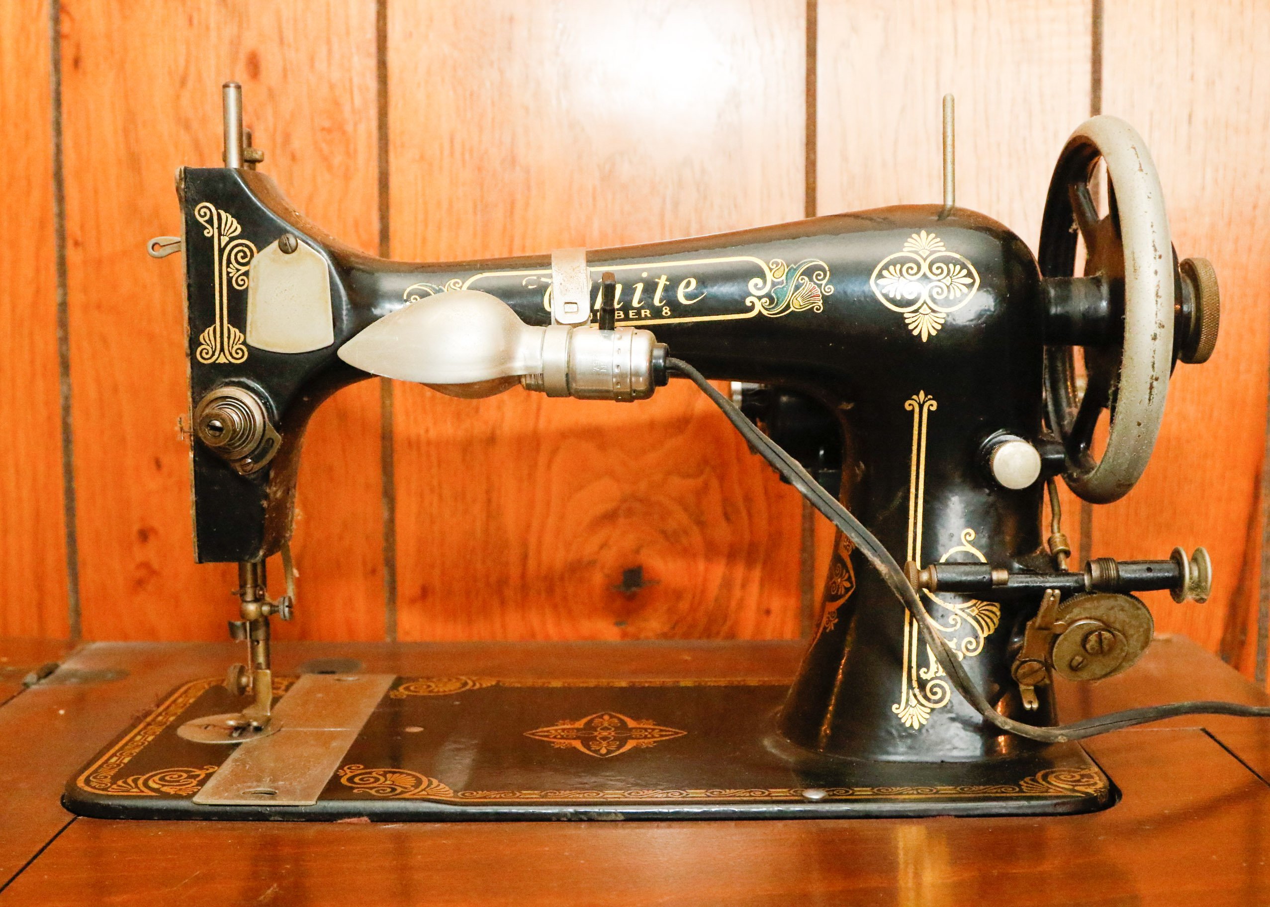 1920s White Rotary Sewing Machine Cabinet