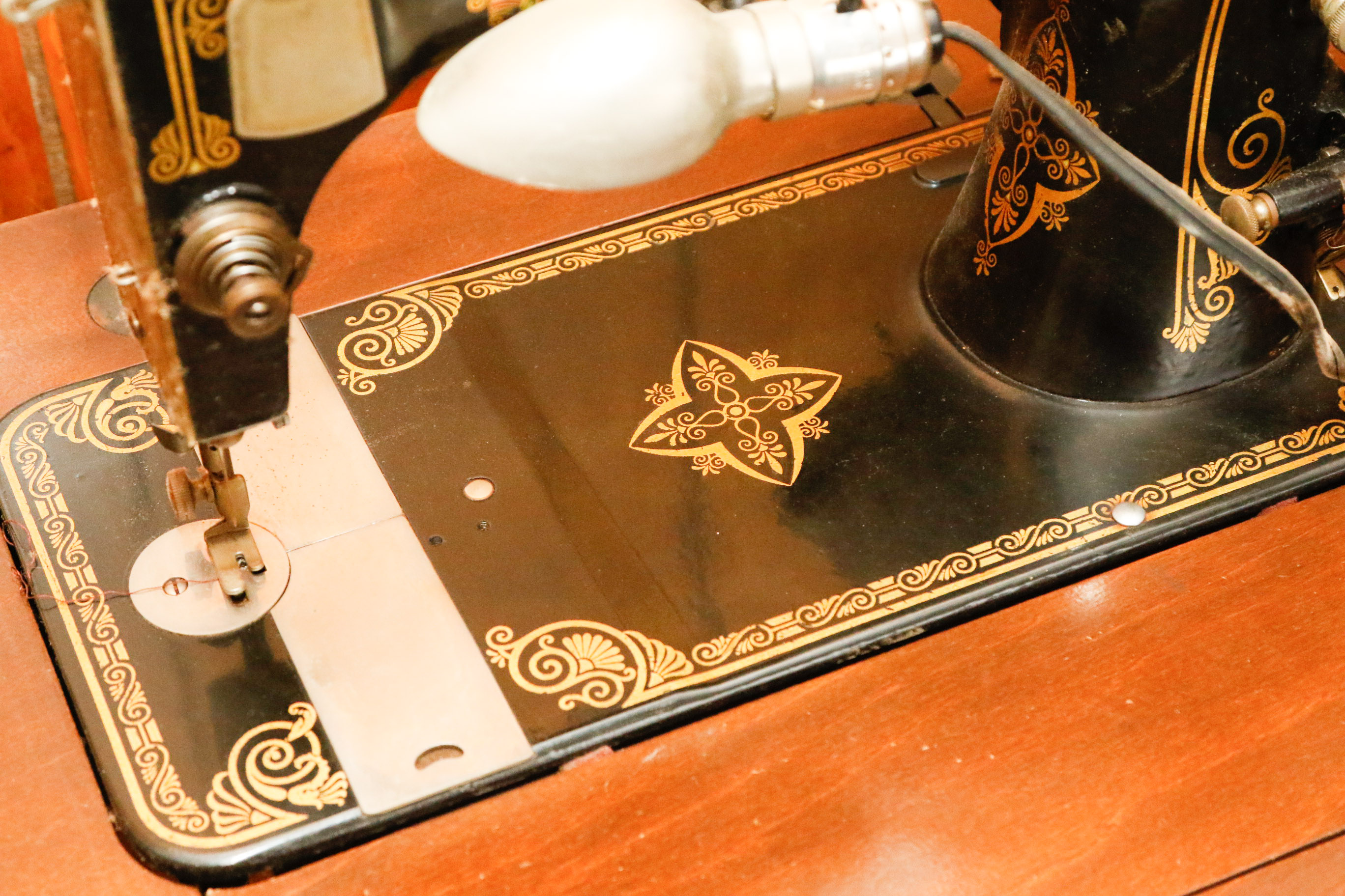 1920s White Rotary Sewing Machine Cabinet