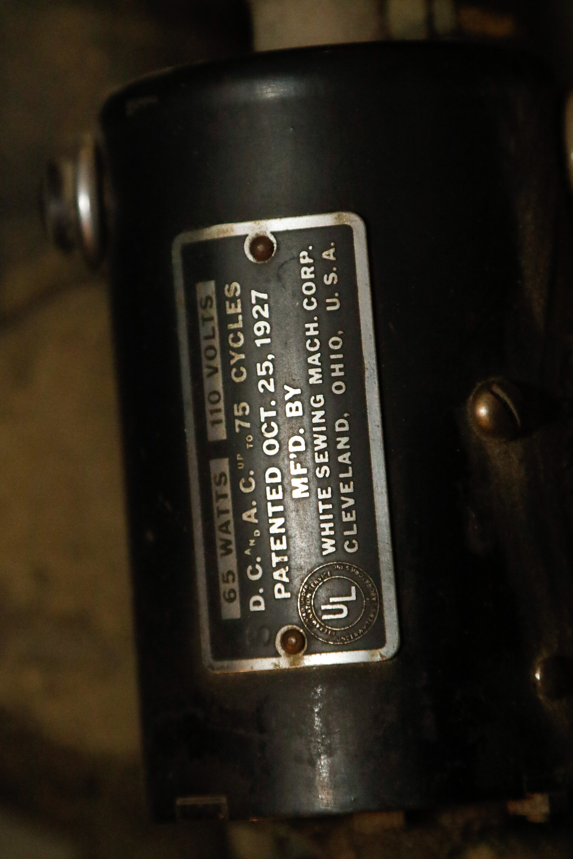 1920s White Rotary Sewing Machine Cabinet