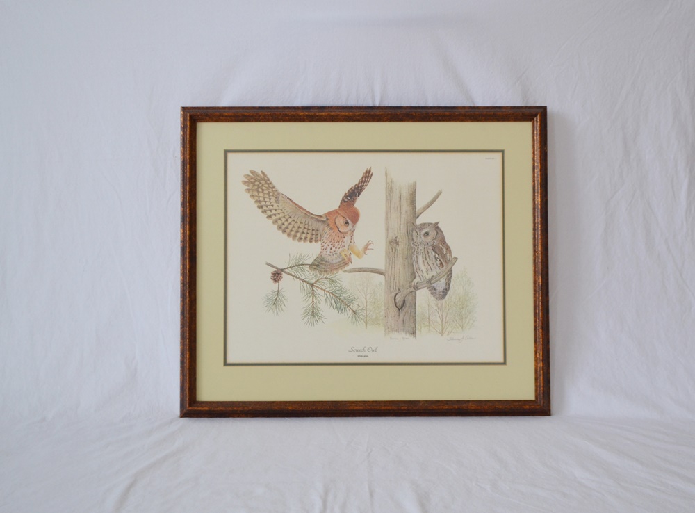 "Screech Owl"Limited Edition Signed Print After Thomas J. Allen