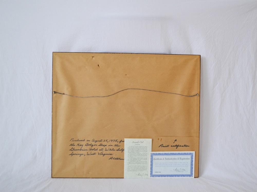 "Screech Owl"Limited Edition Signed Print After Thomas J. Allen