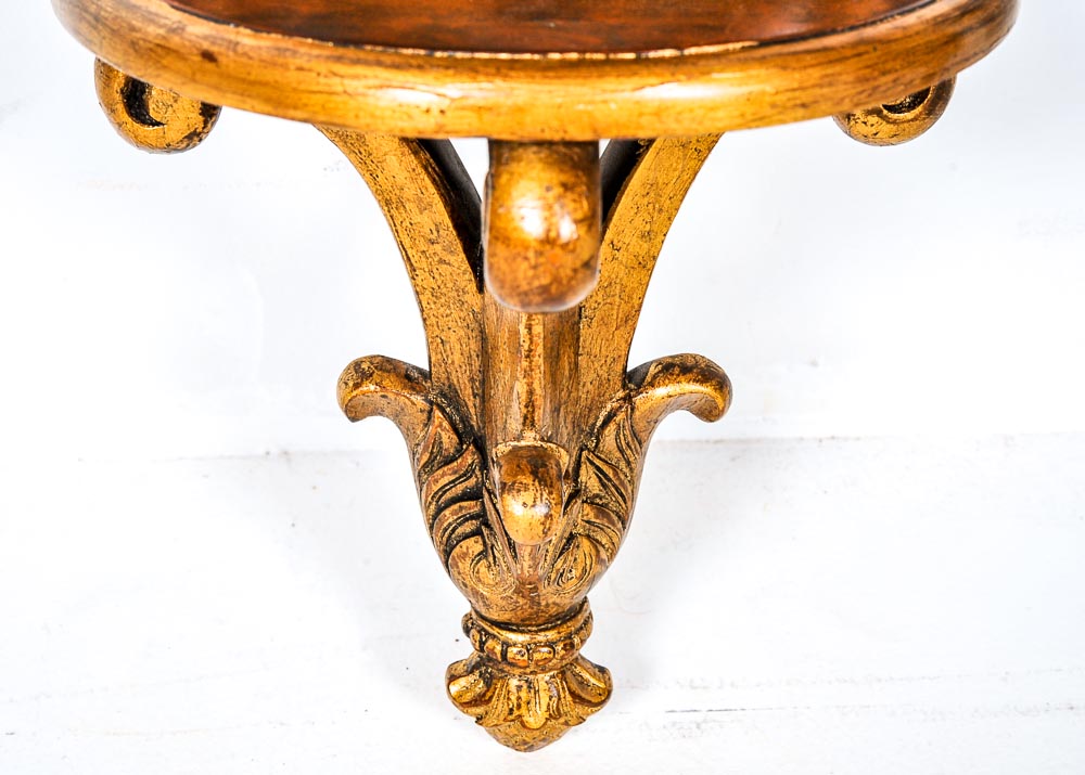 Pair of Theodore Alexander Neoclassical Mirrored Wall Shelves