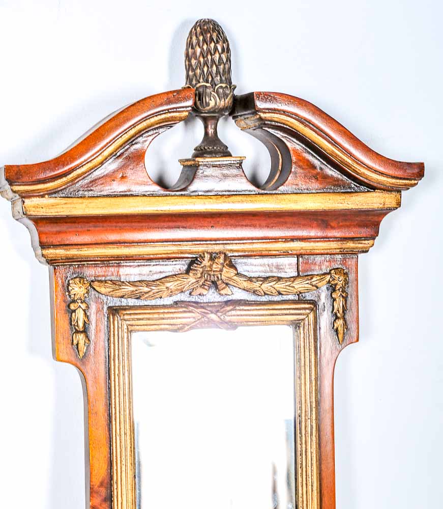 Pair of Theodore Alexander Neoclassical Mirrored Wall Shelves