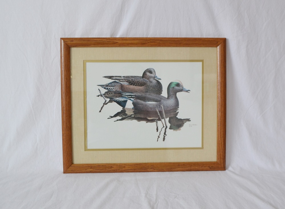 Pair Of Duck Themed Offset Lithographs