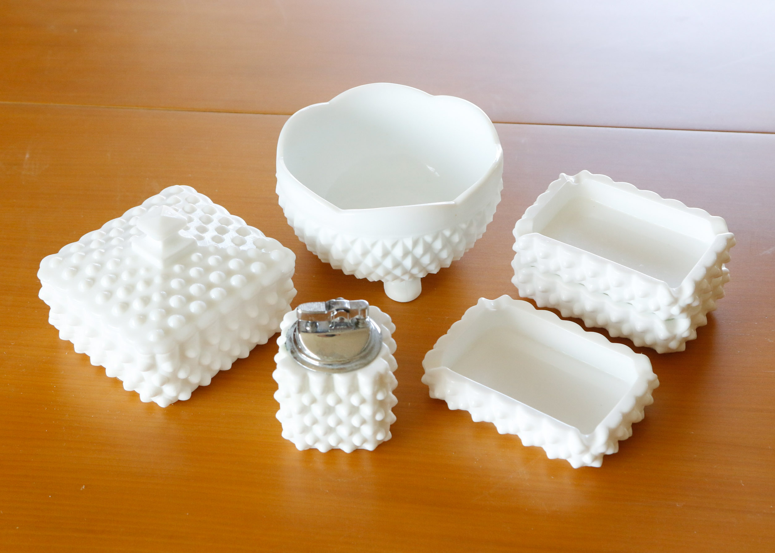 Hobnail Milk Glass Smoking Accessories