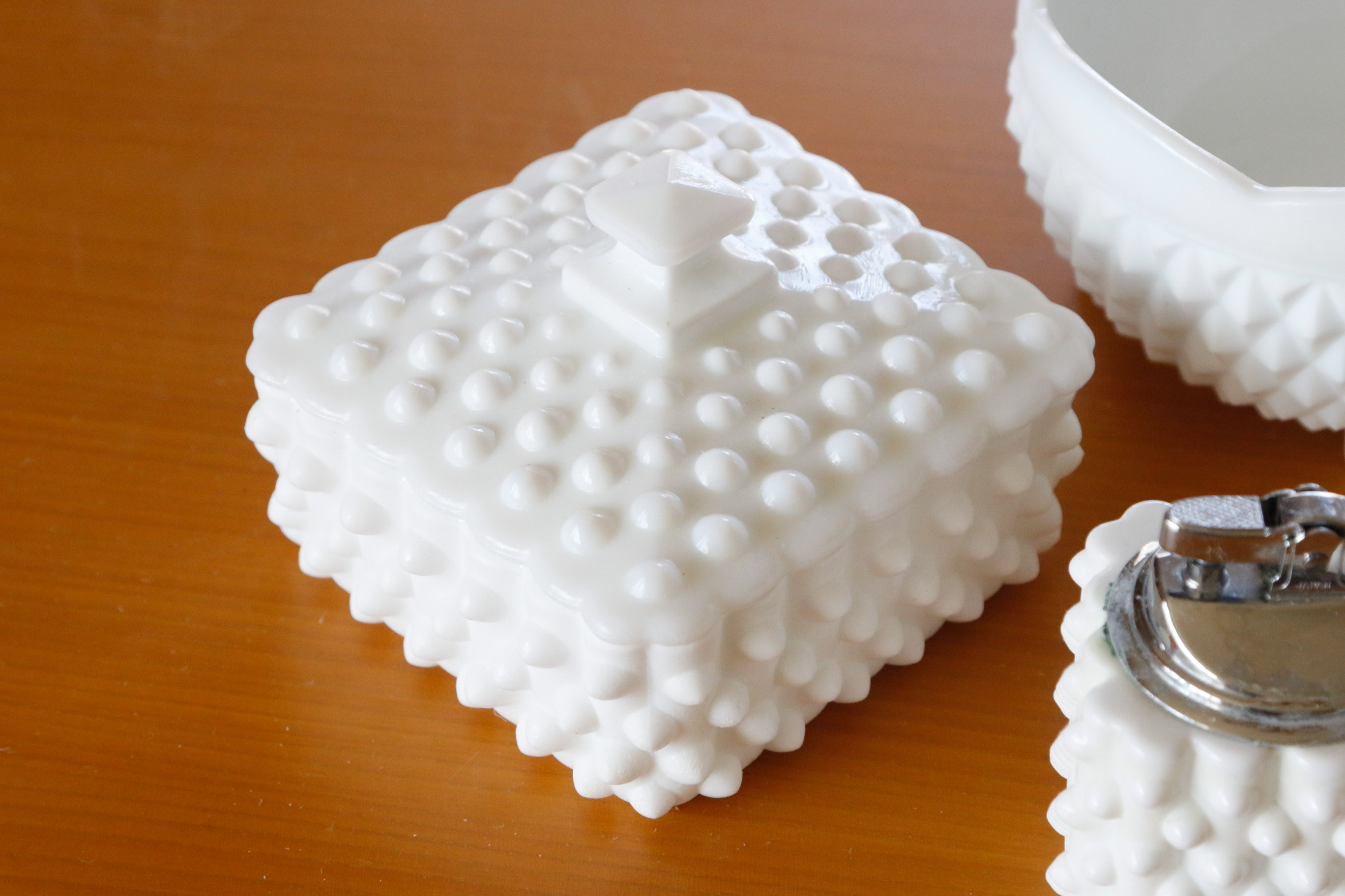 Hobnail Milk Glass Smoking Accessories