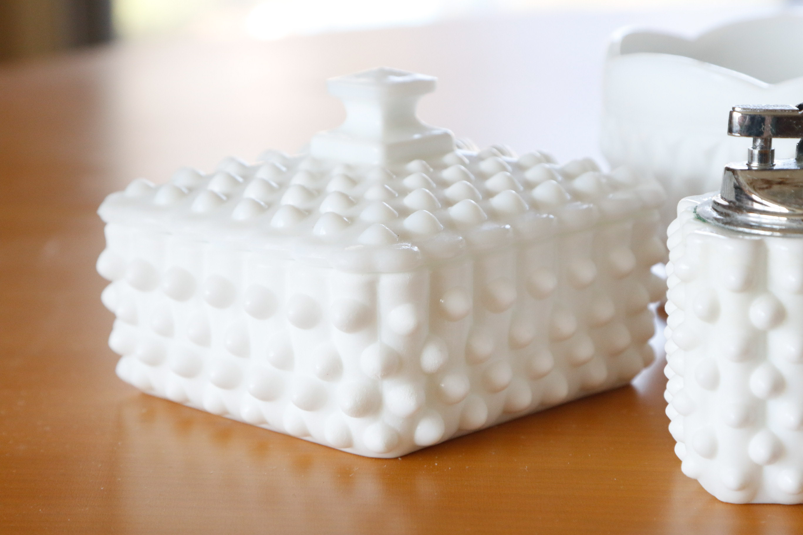 Hobnail Milk Glass Smoking Accessories
