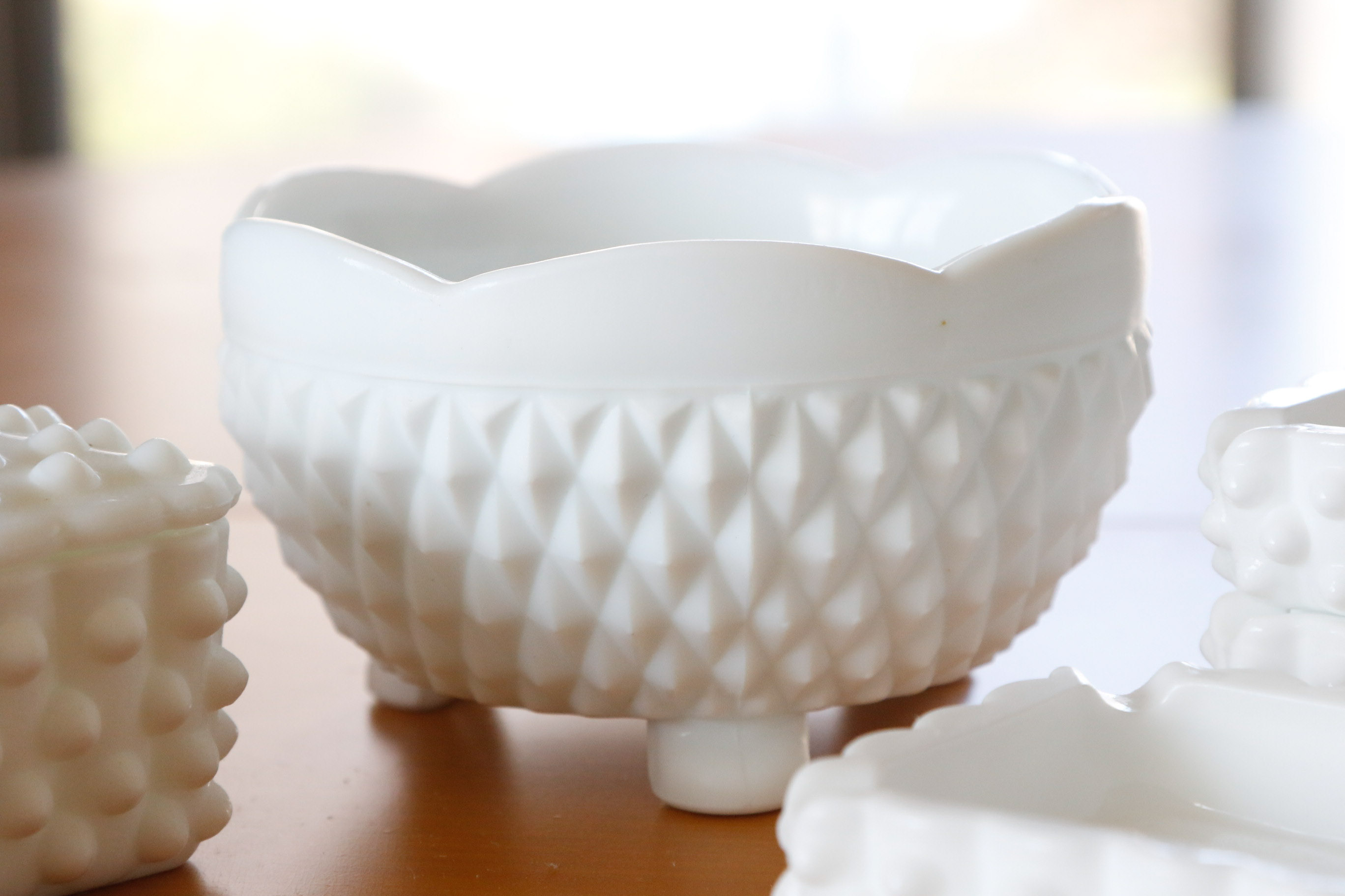 Hobnail Milk Glass Smoking Accessories