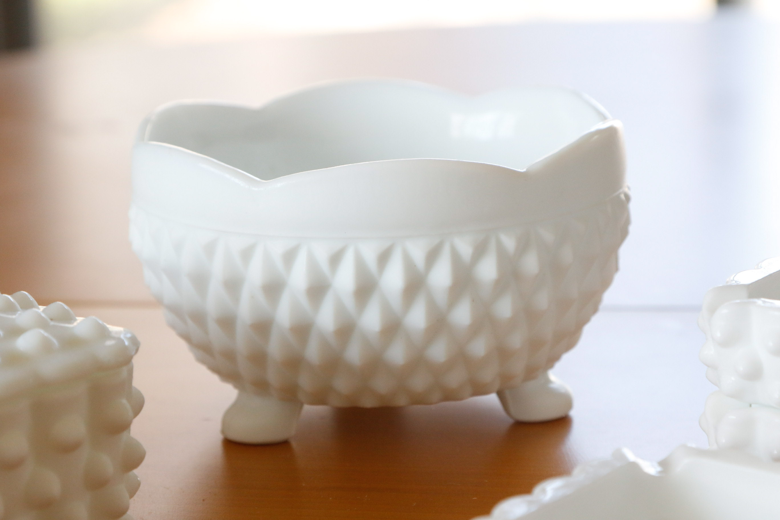 Hobnail Milk Glass Smoking Accessories