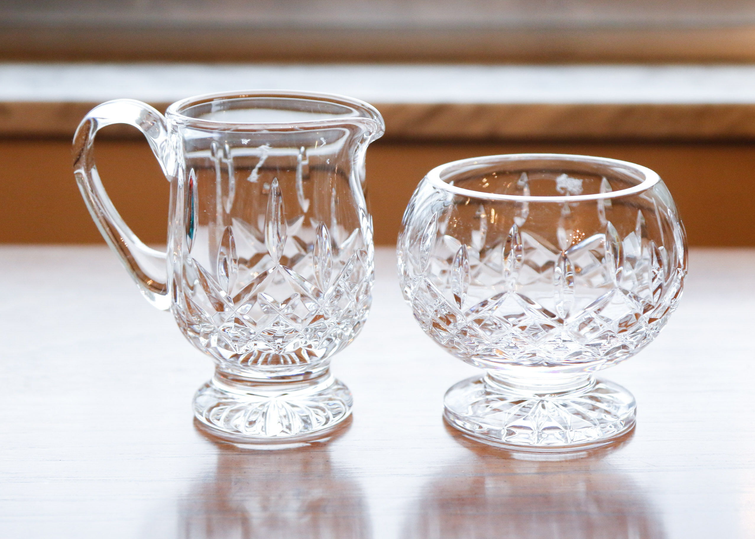 Waterford "Lismore" Creamer and Sugar Set