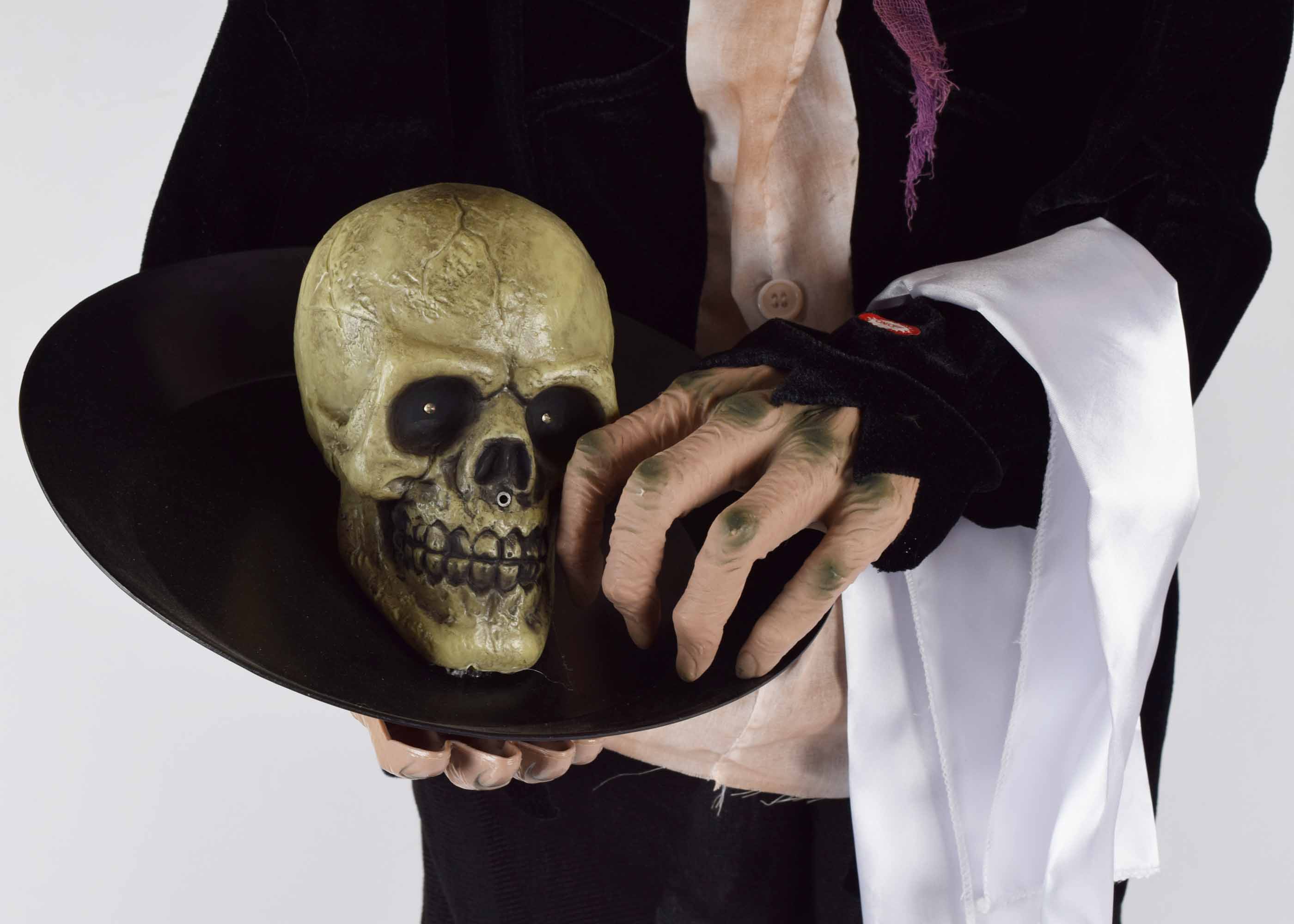 Animated Halloween Butler with Skull Tray