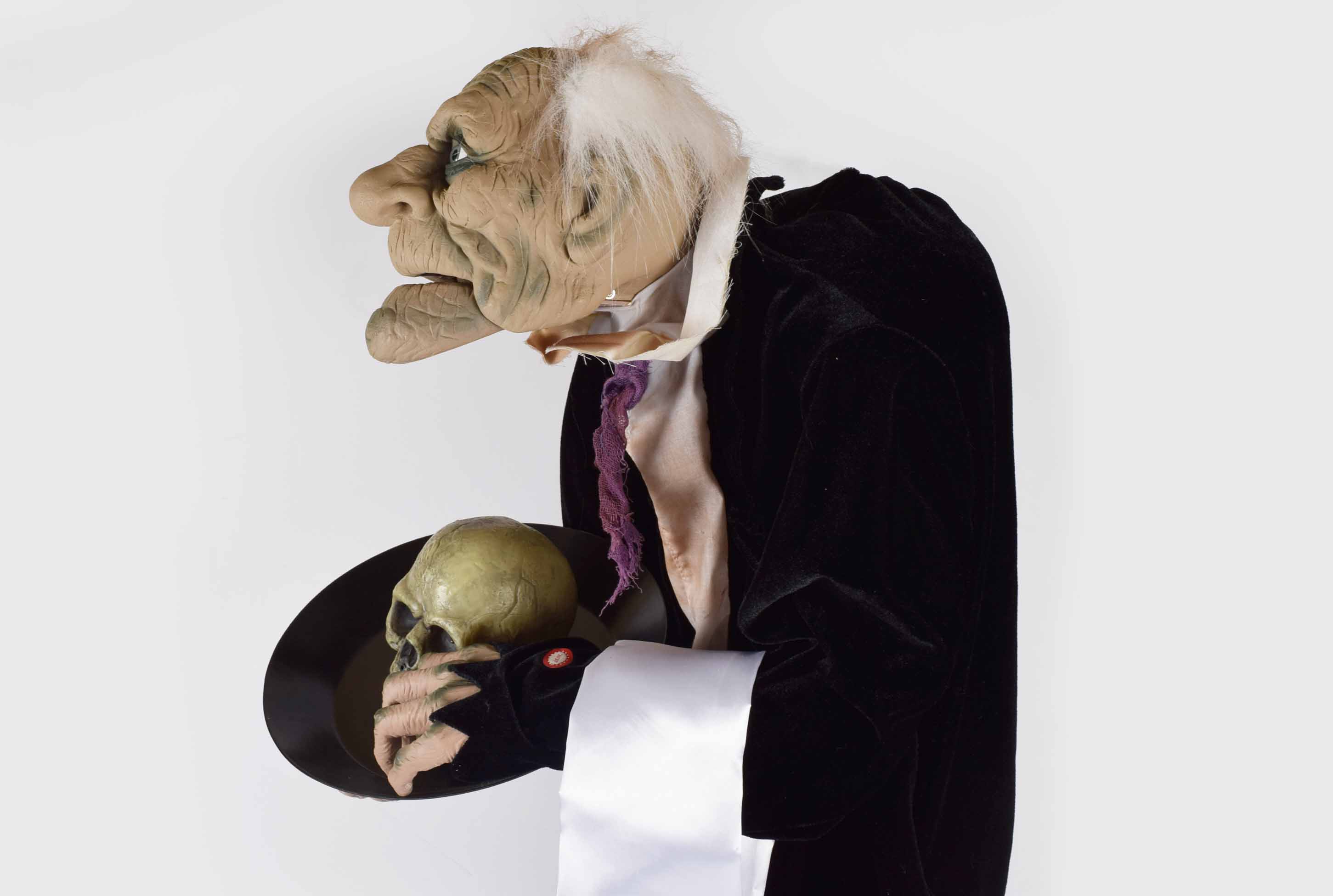 Animated Halloween Butler with Skull Tray