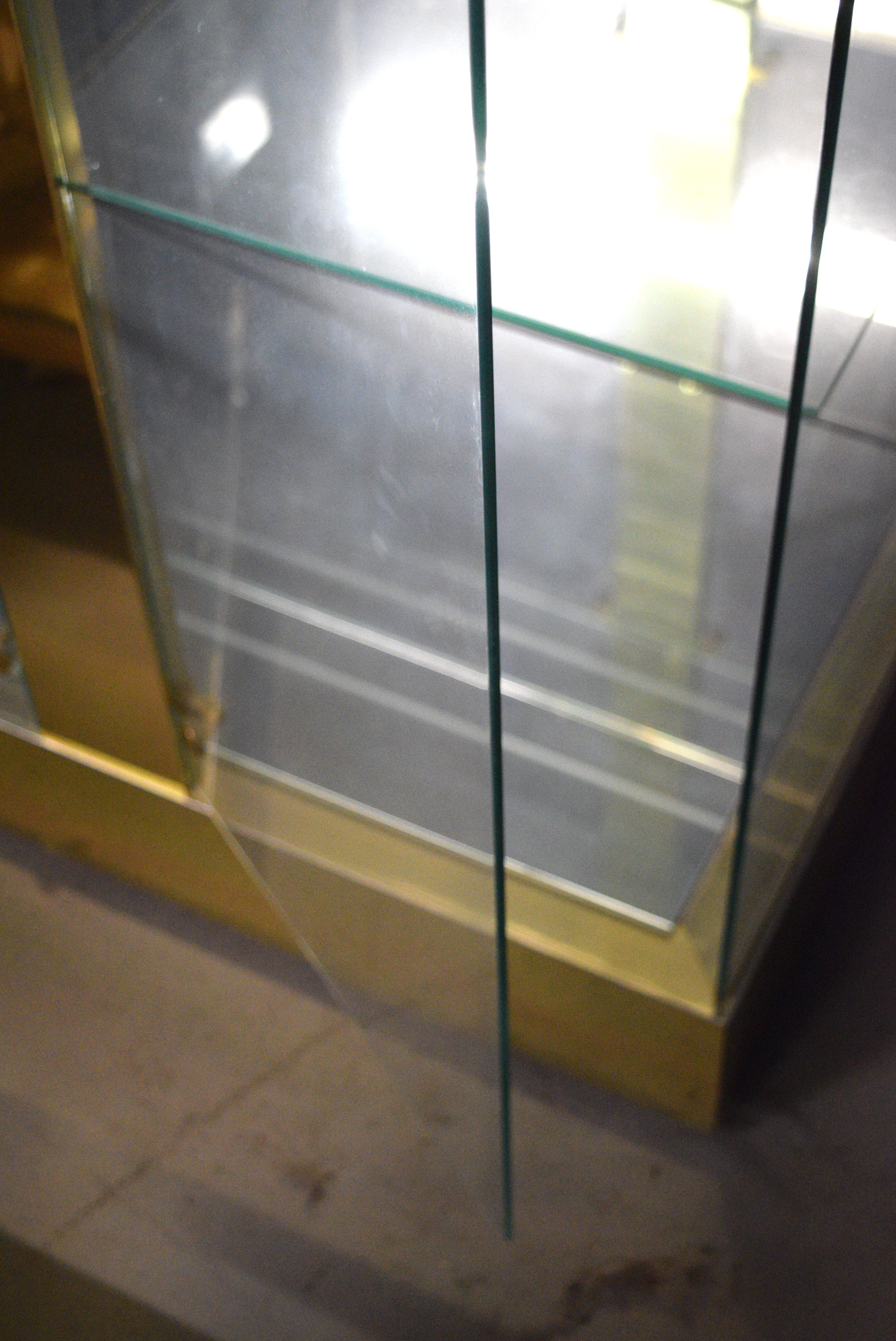 Pair of Brass and Glass Curio Cabinets