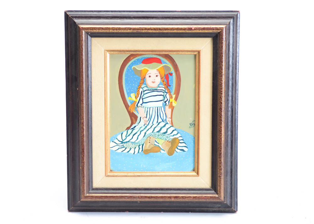 Elke Einsmann Gouache Painting of Doll