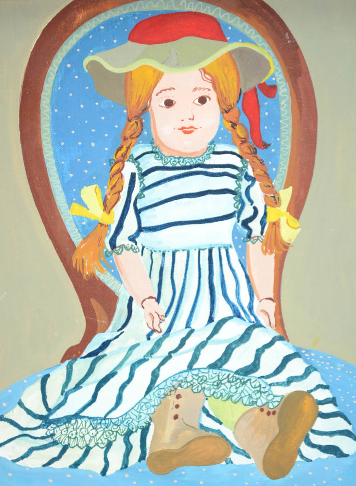 Elke Einsmann Gouache Painting of Doll