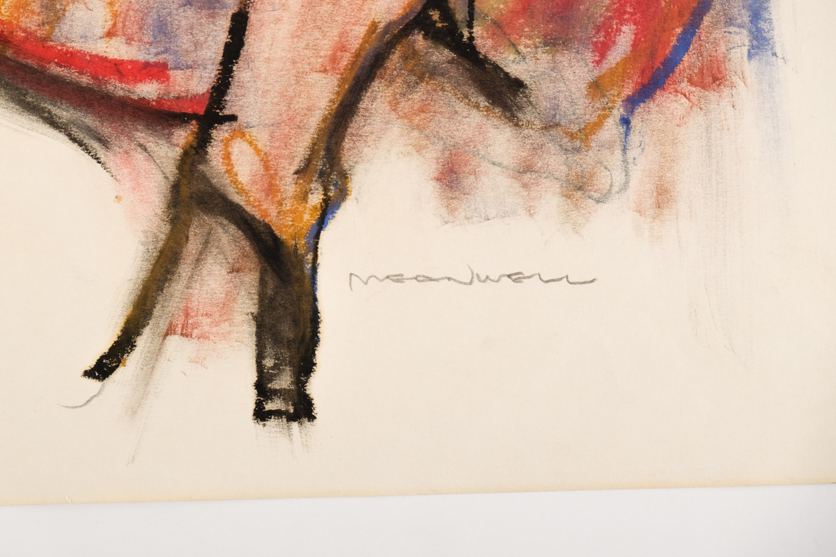 Jack Meanwell Original Oil Pastel Figure Drawing