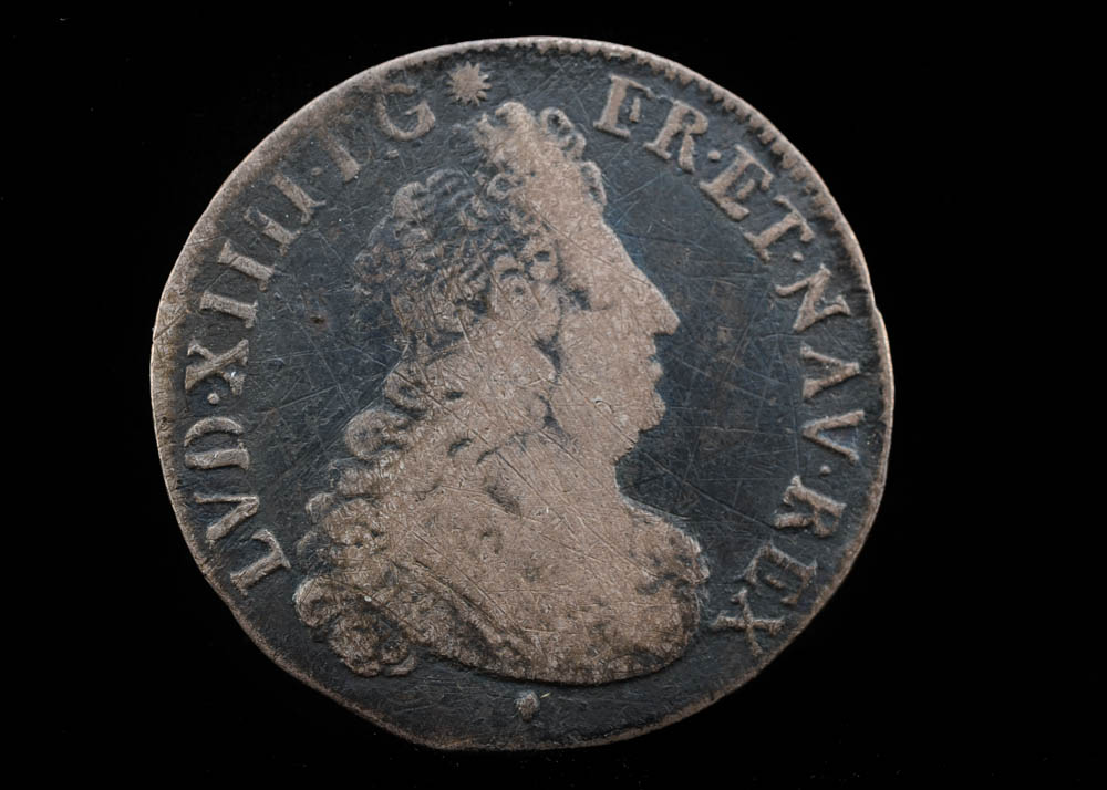 1701 France Louis XIV Silver 1/4 Ecu