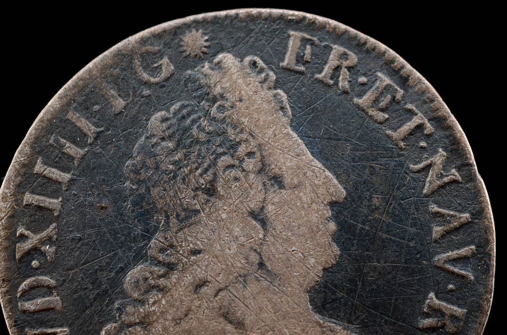 1701 France Louis XIV Silver 1/4 Ecu