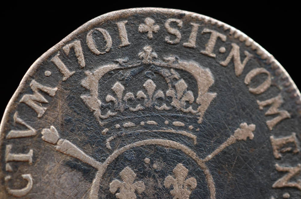 1701 France Louis XIV Silver 1/4 Ecu