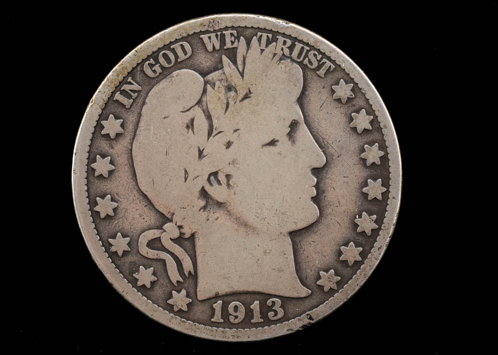 1913 Silver Barber Half Dollar