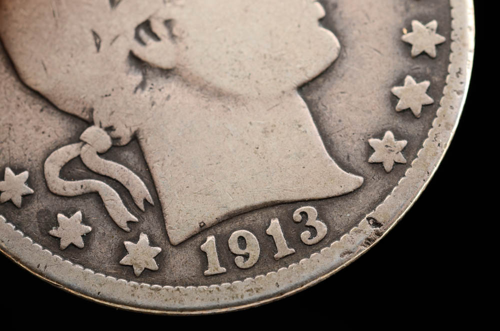 1913 Silver Barber Half Dollar