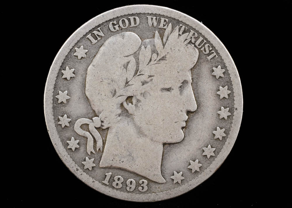 1893 Silver Barber Half Dollar