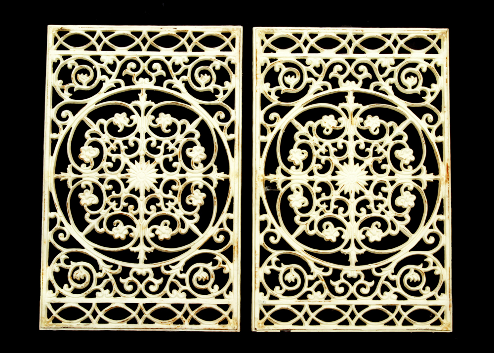Pair of Vintage Cast Iron Air Return Covers