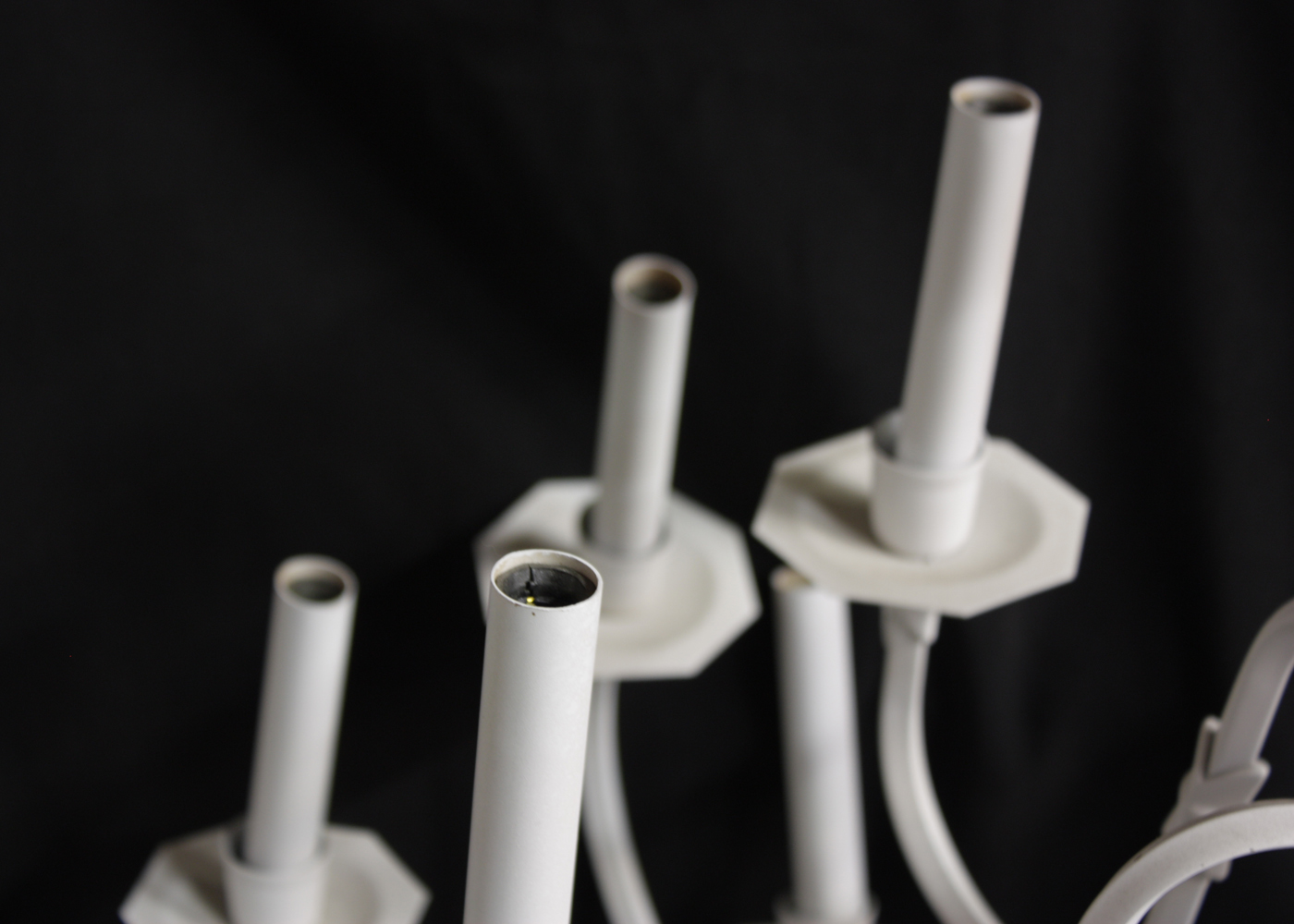 White Painted Metal Chandelier