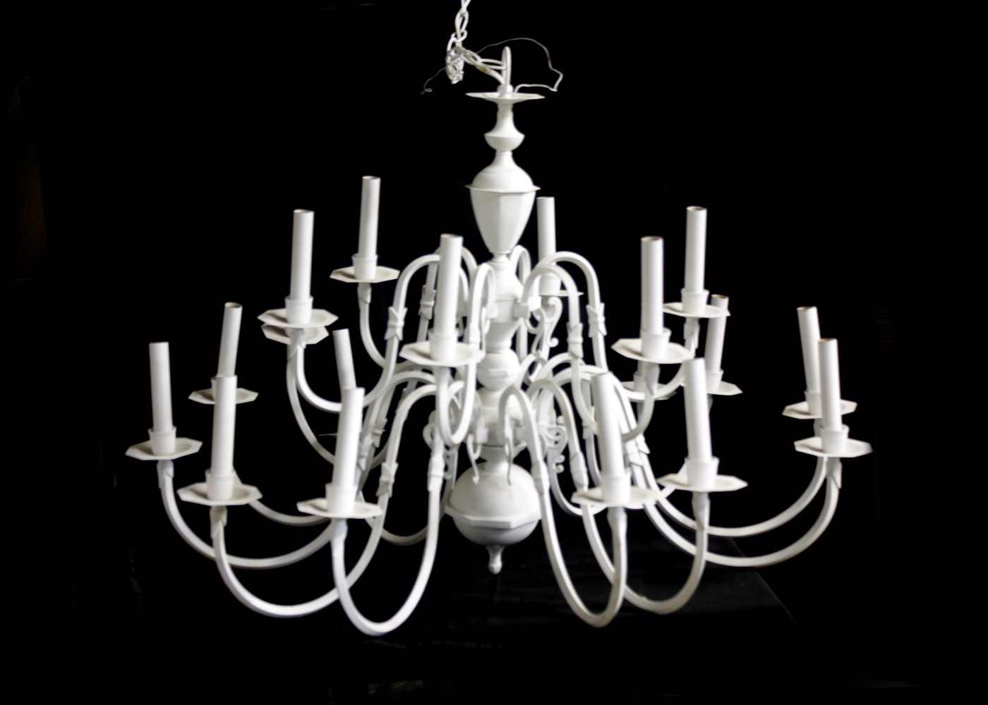 White Painted Metal Chandelier