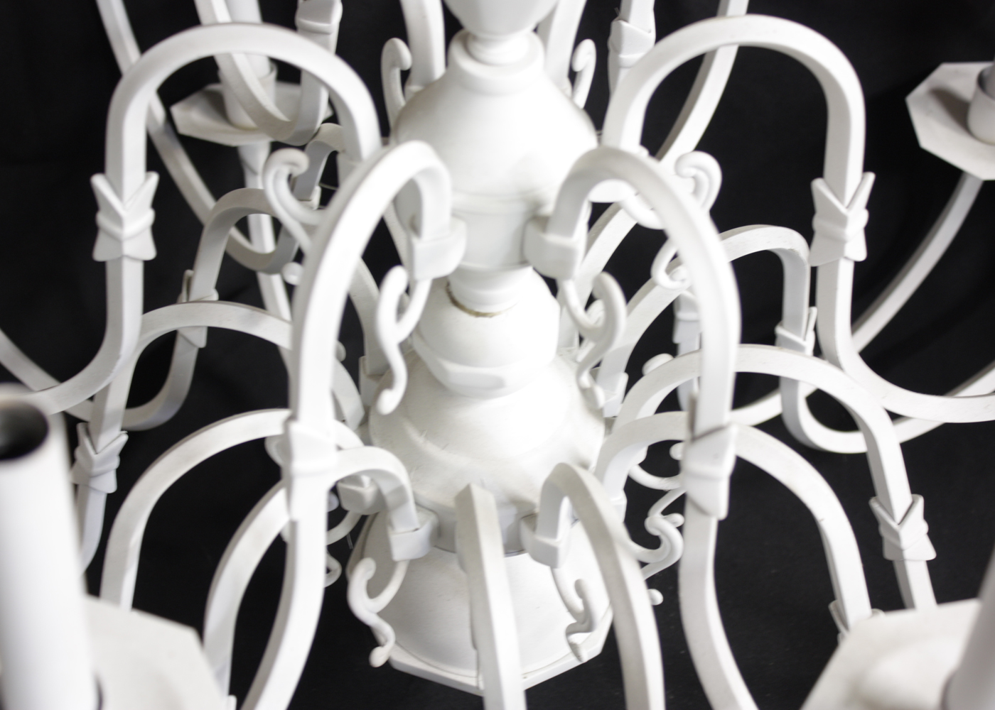 White Painted Metal Chandelier