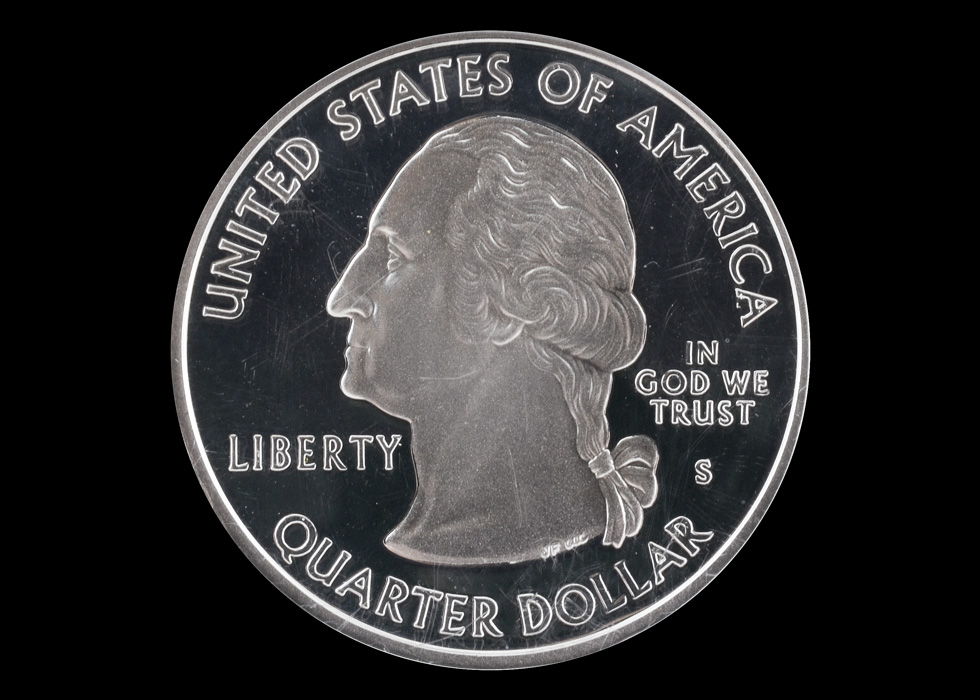 2000 S George Washington Silver Maryland State Quarter