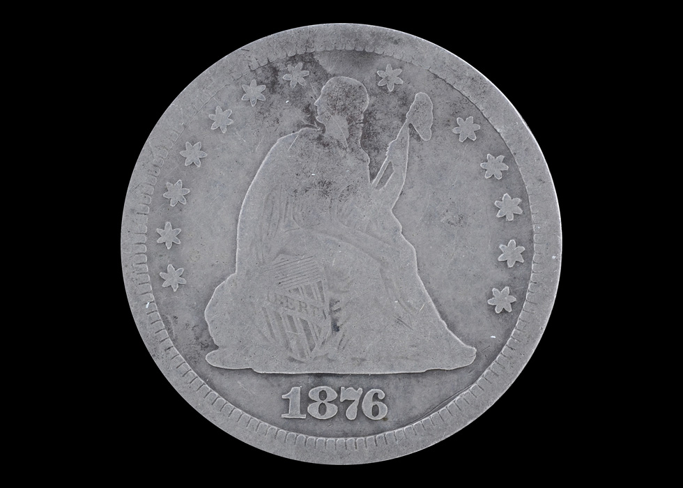 1876 Carson City Seated Liberty Silver Quarter
