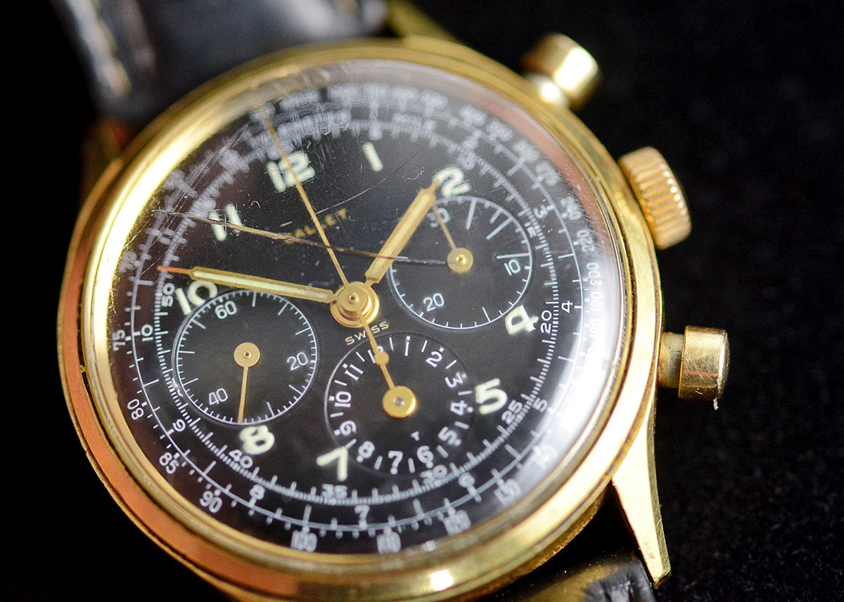 Gallet MultiChron 12 Military Gold Filled Wrist Watch