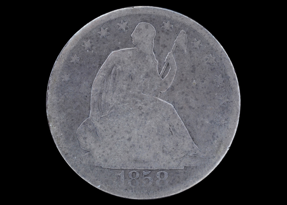 1858 O Seated Liberty Silver Half Dollar