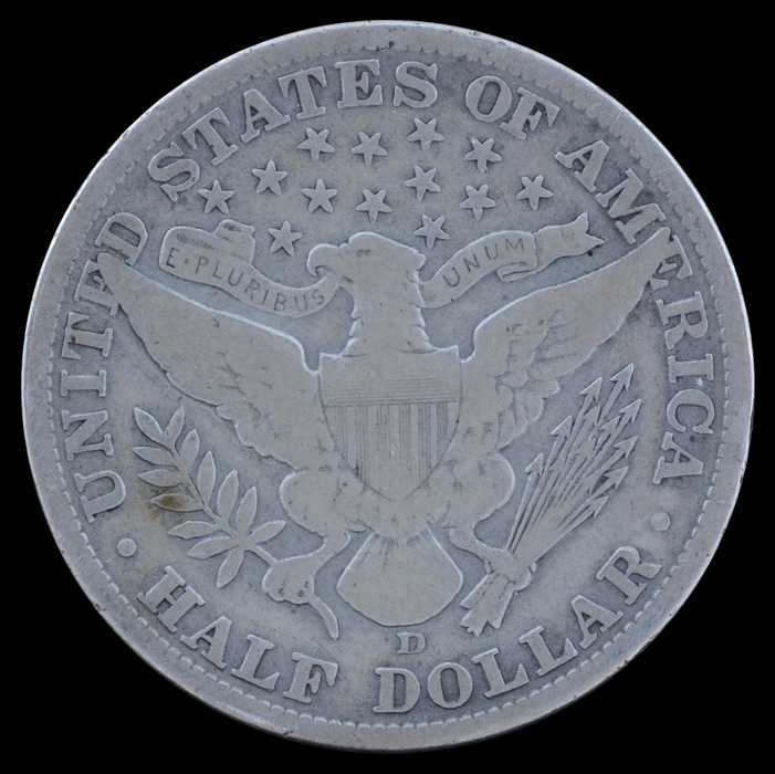 1912 D Barber Silver Half Dollar