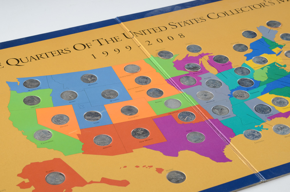 First State Quarters of the United States Collectors Map
