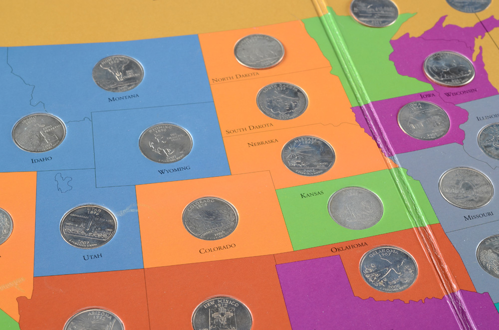 First State Quarters of the United States Collectors Map