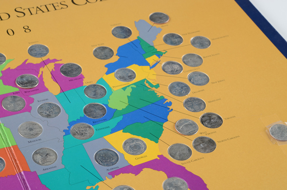 First State Quarters of the United States Collectors Map